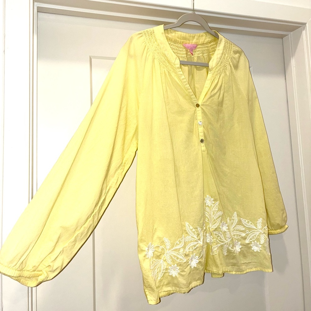 Yellow Lilly Pulitzer Elsa Blouse
